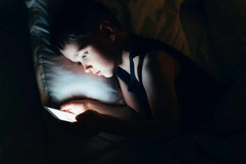 screen time, boy, computer, night, hiding