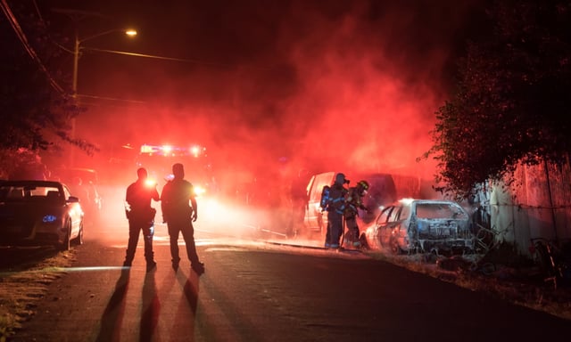 Enorme incendio el centro de Las Vegas devora al menos diez edificios