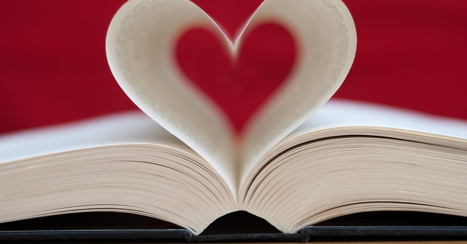 Book that forms a heart with its pages