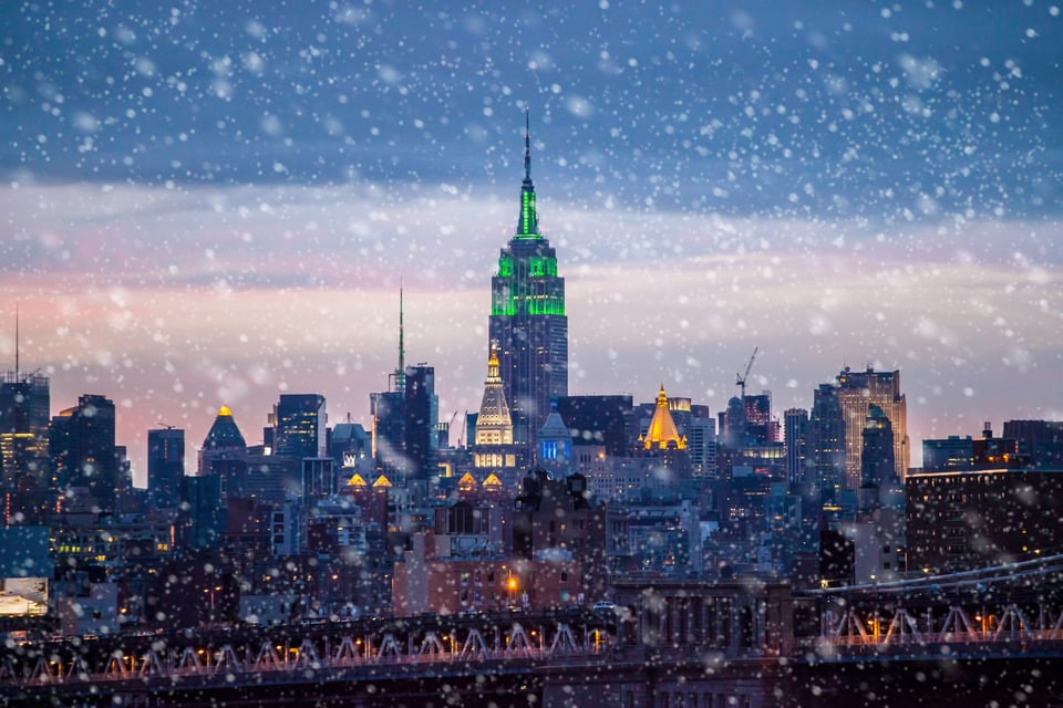 Nueva York racha nieve: Nieve mínima