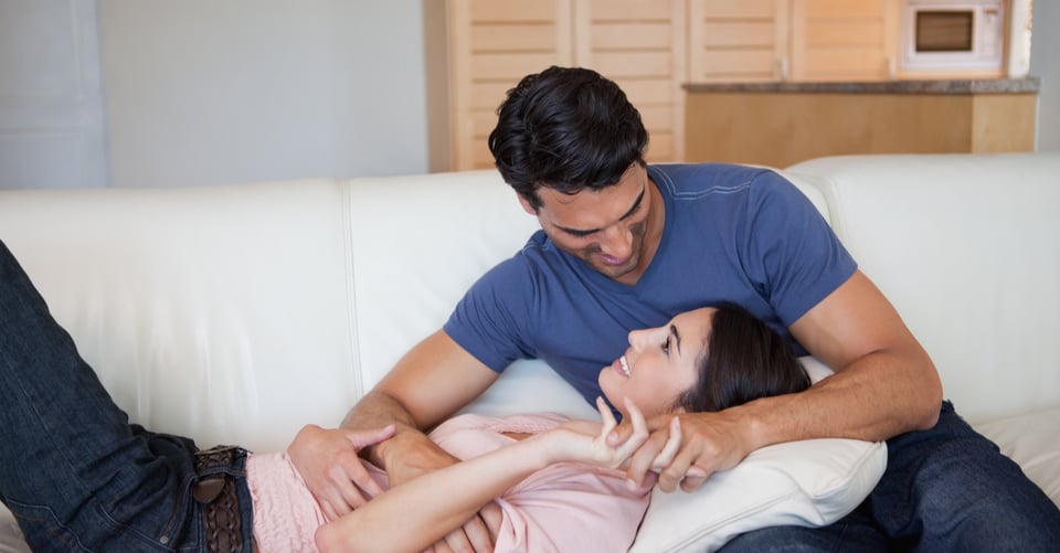 A couple in a moment of chat