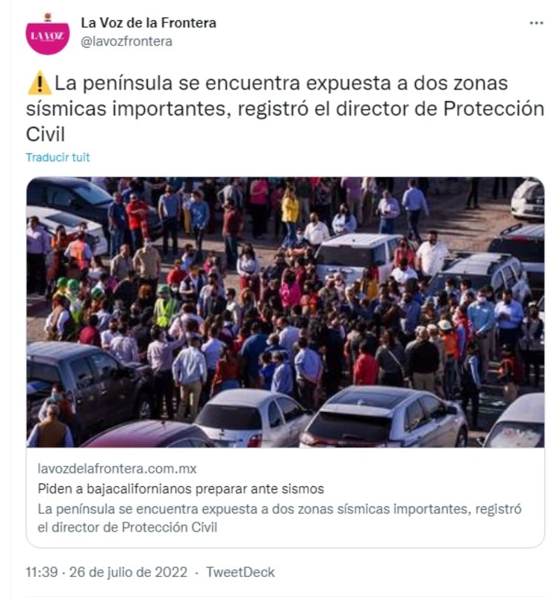 Advierten a Baja California de sismos