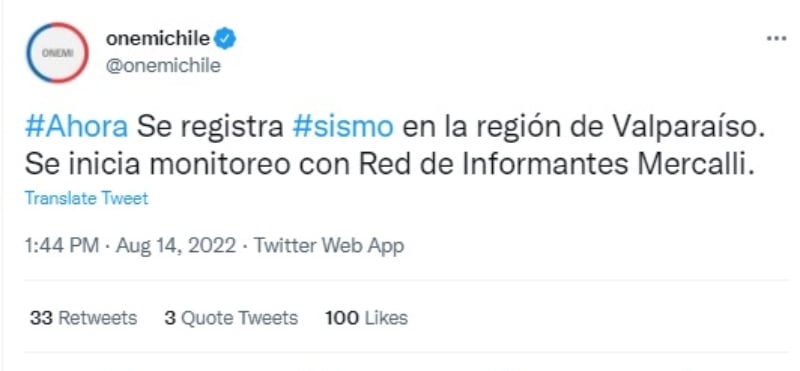Dos sismos Chile: Alerta a los ciudadanos