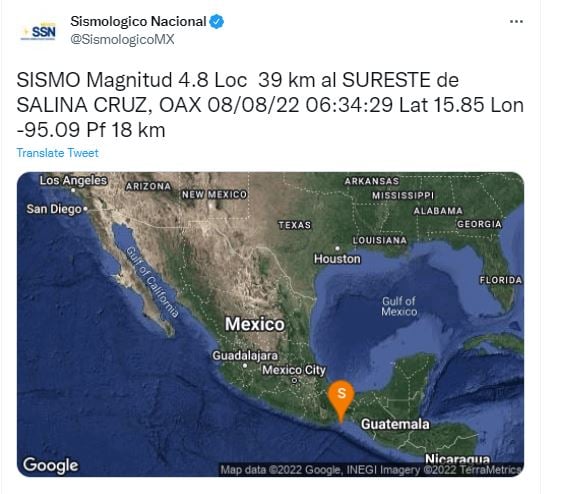Sismo estremece Oaxaca en México