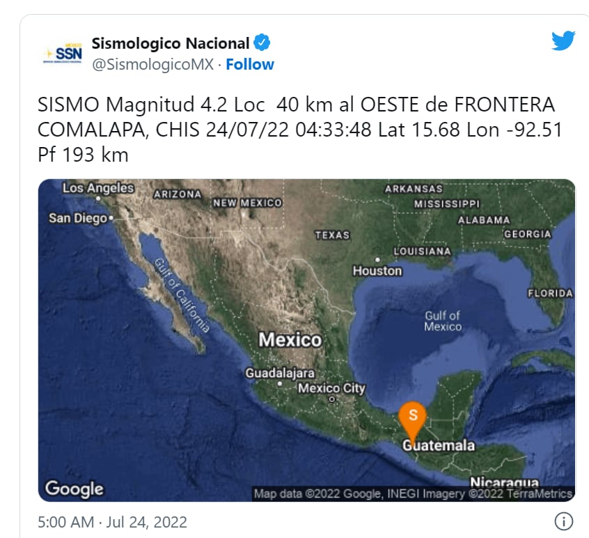 Sismo Chiapas México
