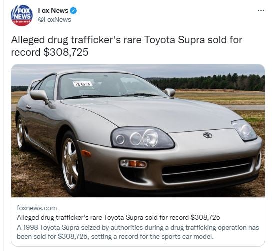 Compran extraño Toyota Supra por más de $300 mil