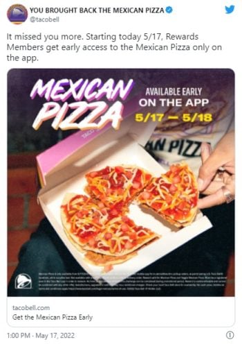 Taco Bell brings back the Mexican Pizza: how to order it TODAY?