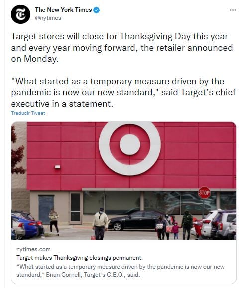 Target on Thanksgiving