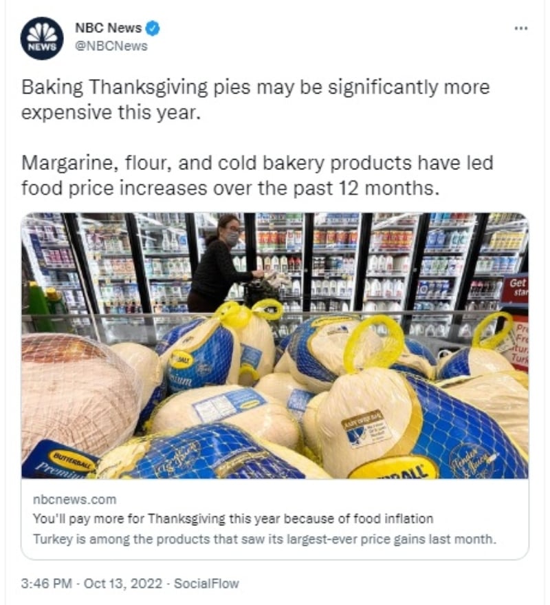 Thanksgiving se ve afectado por la inflación