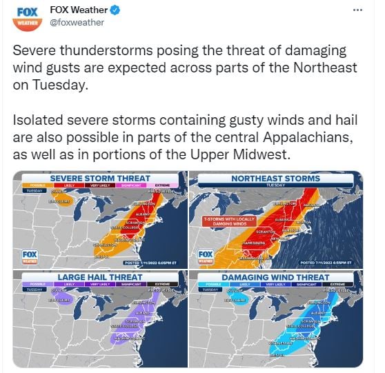 ¿Dónde azotarán las tormentas severas este martes?