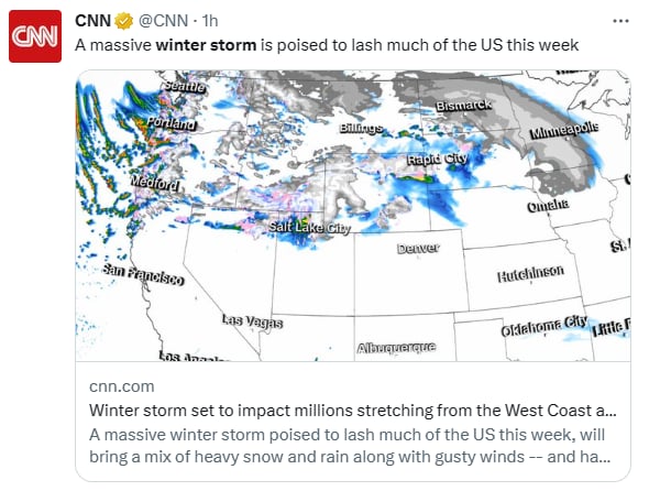 Tormenta invernal Estados Unidos