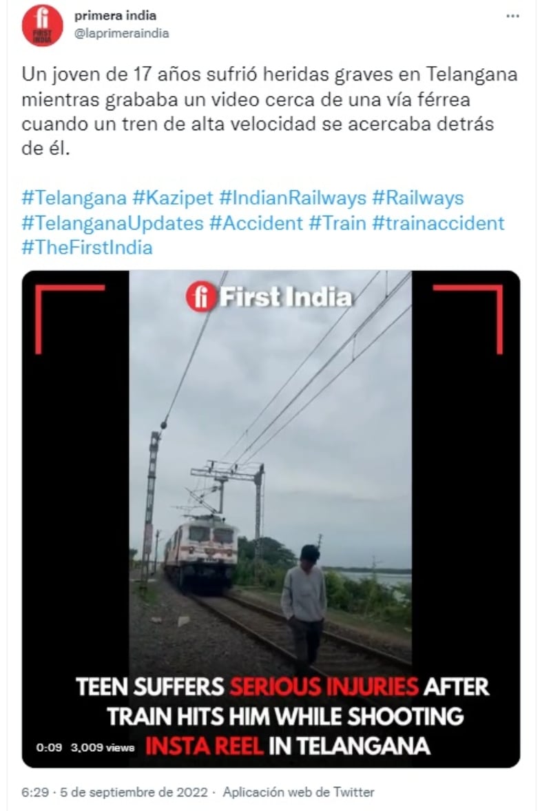 Tiktoker is hit by the train