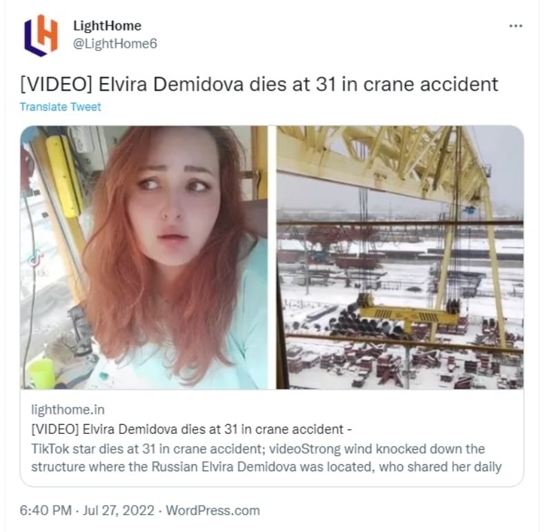 Tiktoker crane accident dies: He was popular for his videos