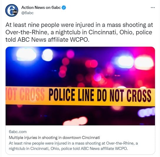 Tiroteo dejó nueve heridos en vecindario en Cincinnati
