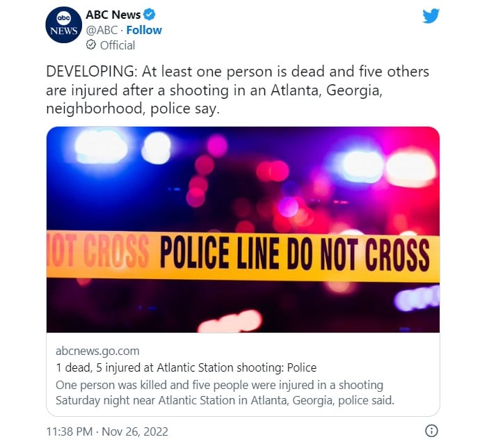 Tiroteo en Atlantic Station deja al menos 1 muerto y 5 heridos
