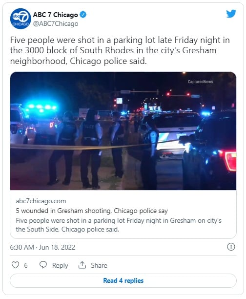 Mass shooting in Chicago parking lot leaves 5 victims