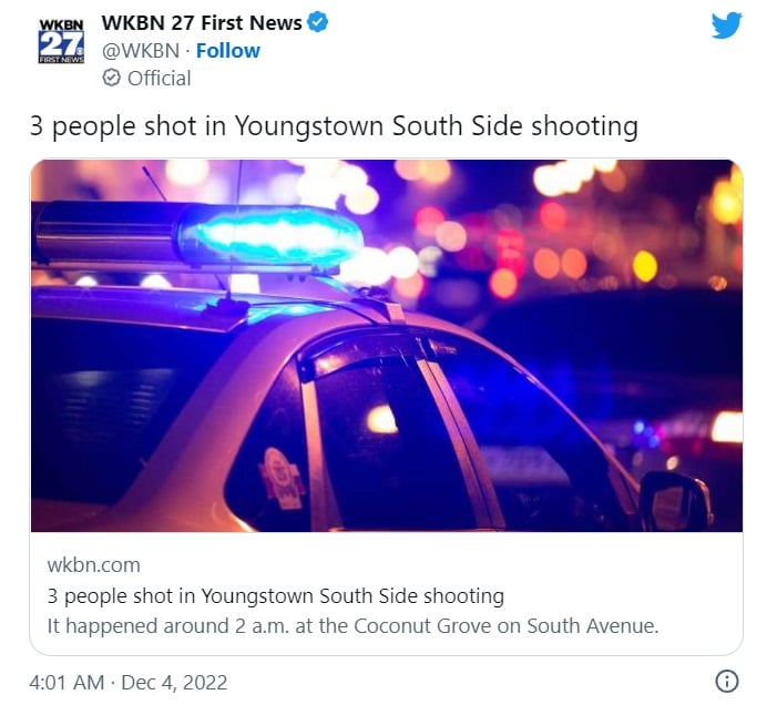 Tiroteo dentro de bar de Youngstown deja a tres personas baleadas