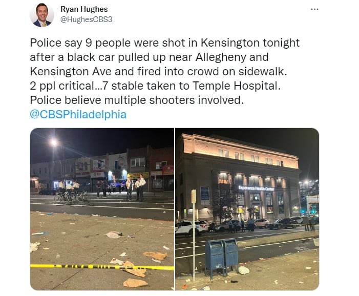 Mass shooting outside Philadelphia bar leaves at least 9 injured