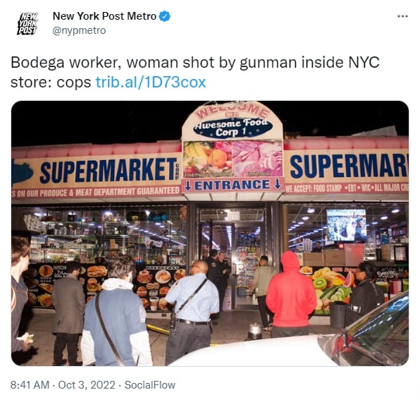 Dos personas baleadas dentro de un supermercado en Nueva York