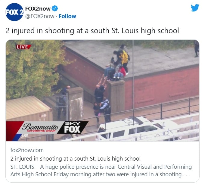 tiroteo en High School St Louis policía campus