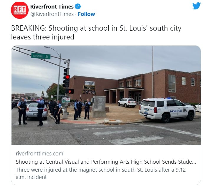 tiroteo en High School St Louis policía campus