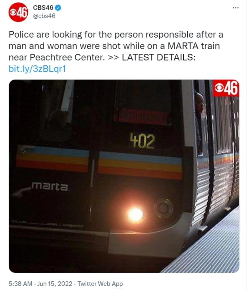 Tiroteo en estación de tren Marta cerca de Atlanta