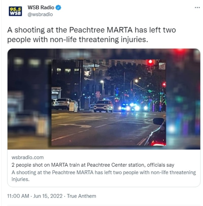 Tiroteo estación Marta Atlanta: Dos personas baleadas