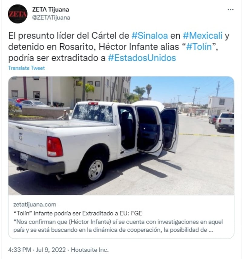 Tolín Infante hijo: Lo trasladaron al hospital