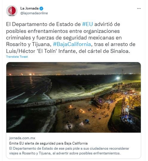 La alerta que emitió EEUU por la balacera