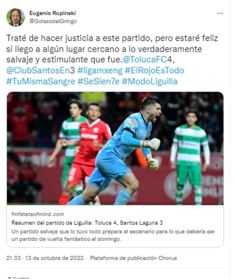 Toluca vence Santos Laguna: El mejor juego de la Liguilla