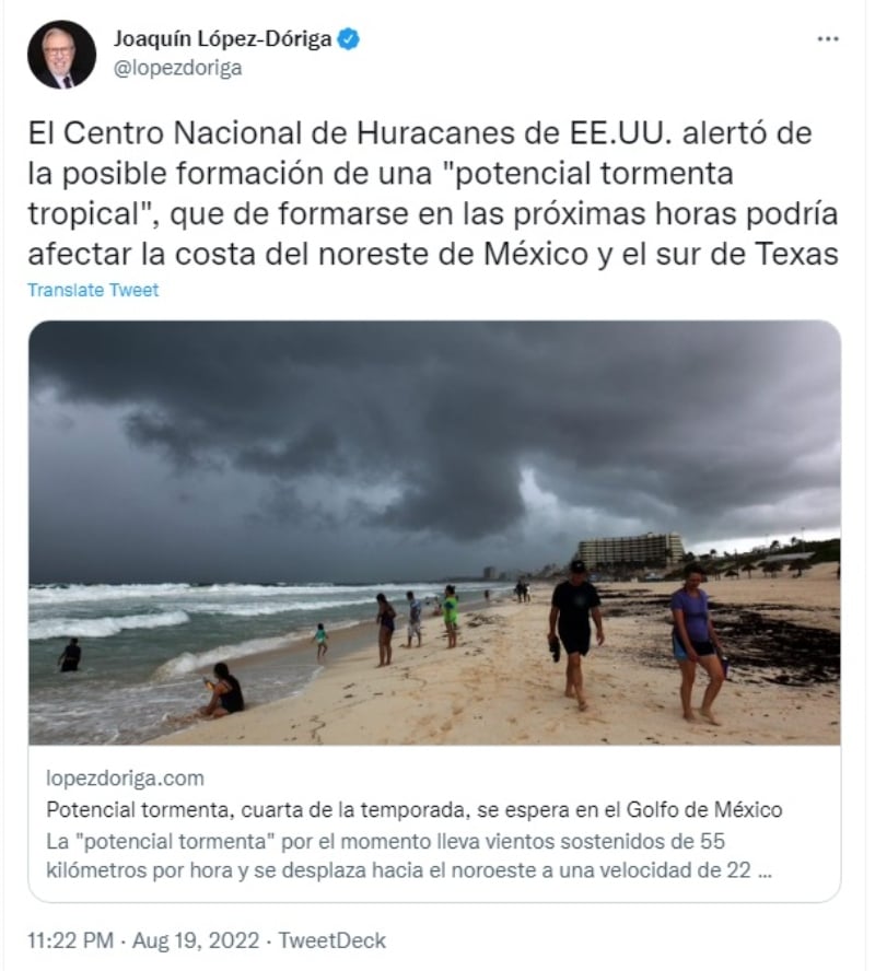 Tormenta Golfo de México: Afectaría el sur de Texas