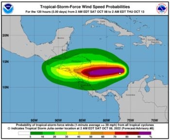 Tormenta tropical Julia huracán Caribe