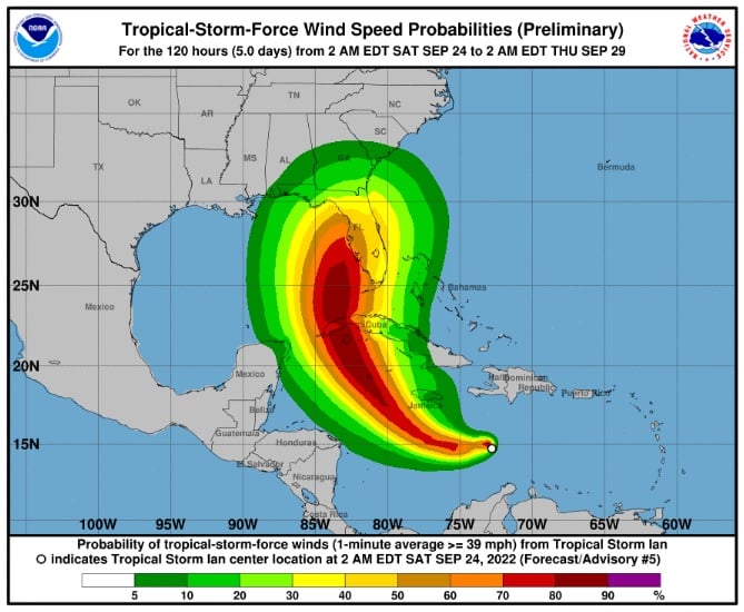 Tormenta tropical Ian Caribe devastador