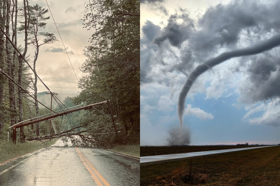 Habitantes de Florida se quedan sin electricidad tras el paso de gran tornado