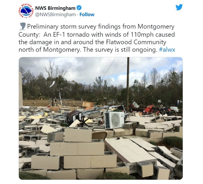 Al menos 2 muertos después de 23 tornados y granizo gigante al sur de EEUU