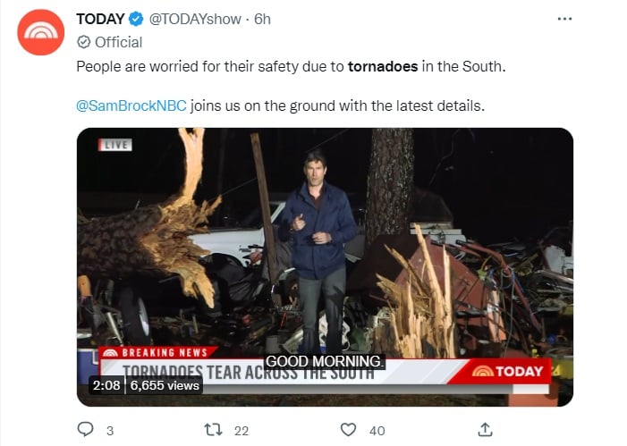 Al menos 2 muertos después de 23 tornados y granizo gigante al sur de EEUU
