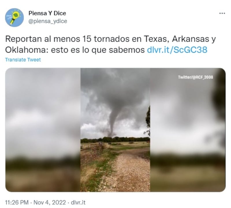 Imágenes de los múltiples tornados en Texas y Oklahoma