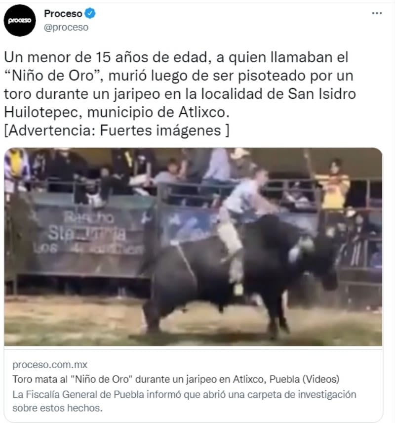 Strong images of how the bull kills the Golden Child