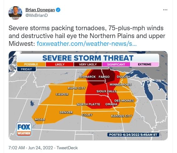 Tormentas severas desatarían vientos de más de 75 mph