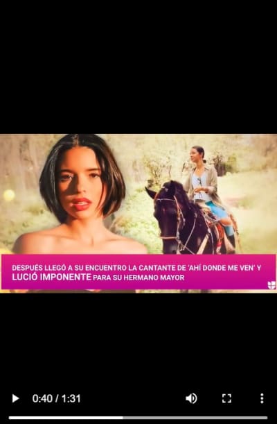 Ángela Aguilar intimidates her brother Leonardo Aguilar on horseback
