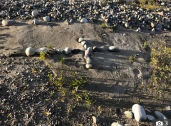 There is a cross made with stones where they found the supposed body of the youtuber Gabby Petito
