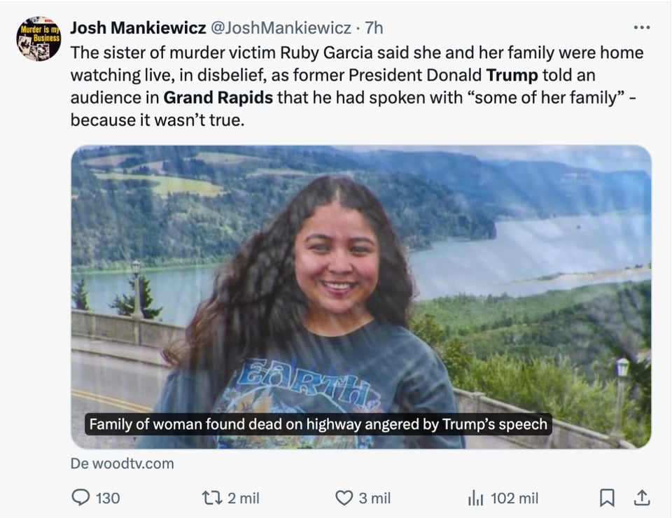 Ruby García, hermana de Ruby García, Mavi García, crimen en Grand Rapids, MundoNOW