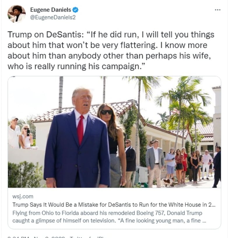 Donald Trump warns Ron DeSantis: "I really think he could seriously hurt himself"