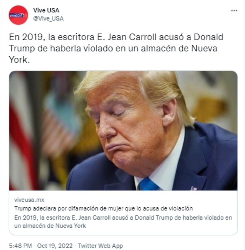 Donald Trump rompe el silencio sobre difamación de violación