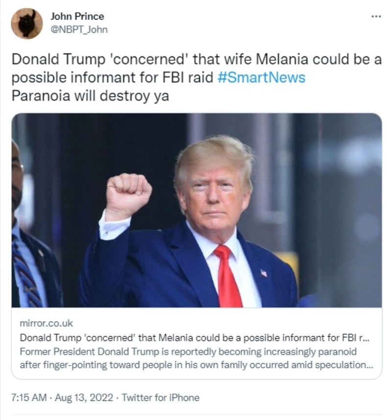 Donald Trump sospecha de Melania