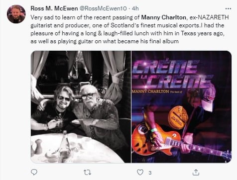 Muere guitarrista Manny Charlton