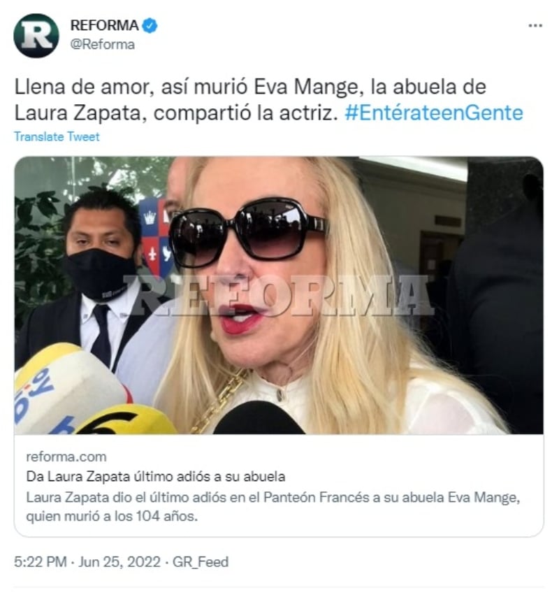 Laura Zapata última voluntad: Muere por causas naturales