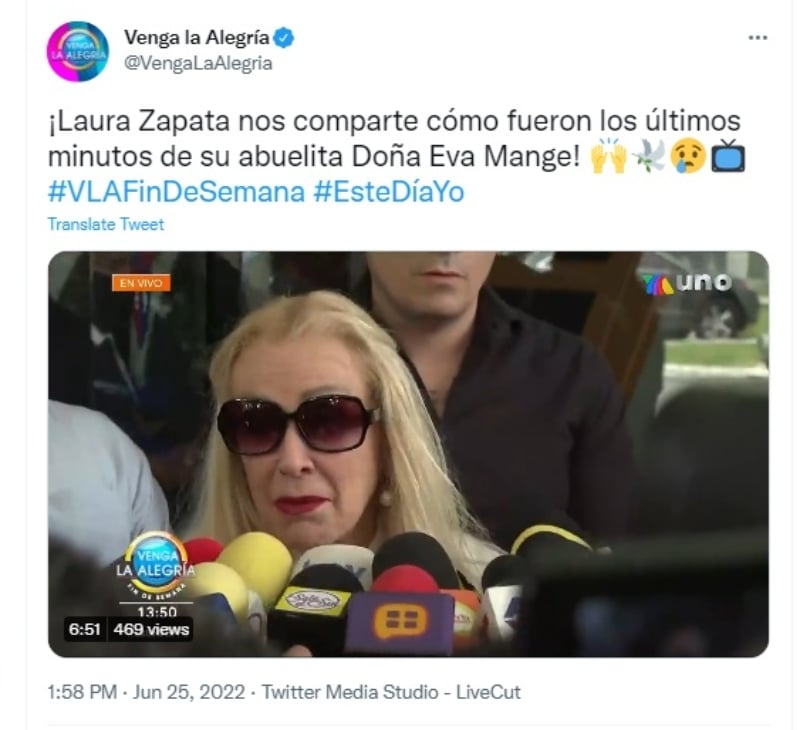 Laura Zapata cumplirá la última voluntad de su abuela