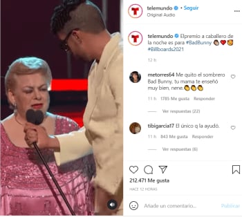Did they want to humiliate Paquita la del Barrio? Bad Bunny saves her at the Billboard awards