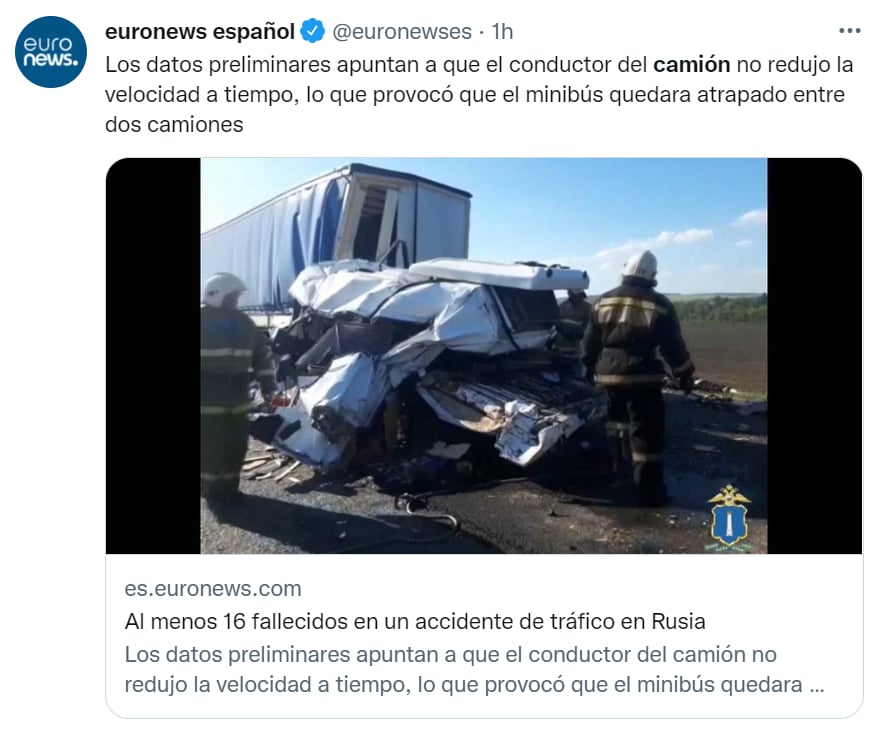 Choque camión Rusia muertos